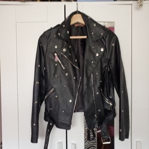 Red London Vegan Leather Studded Jacket